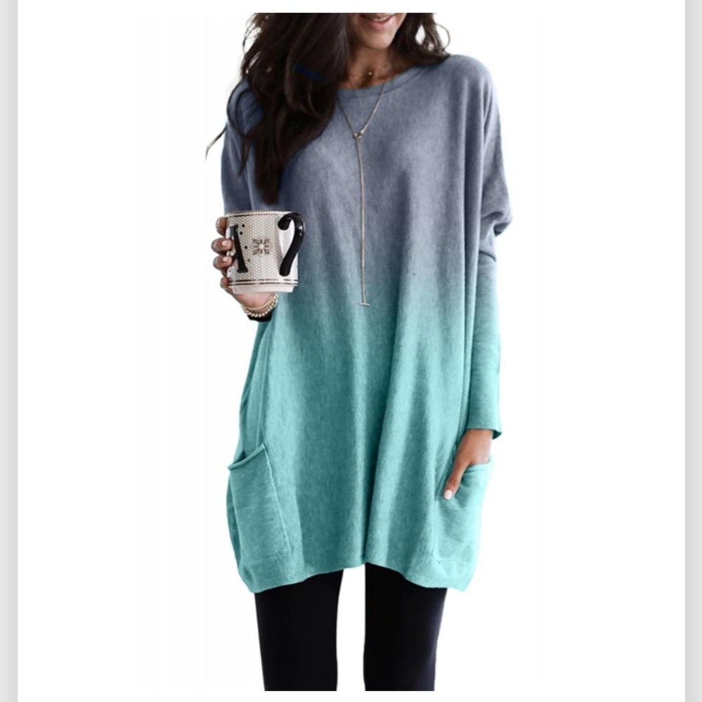 Blue Long Tunic Top